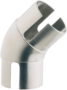 Manchon de jonction 135° acier nickel brossé pour main courante Ø40mm